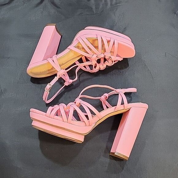 BRAND NEW CHASE+CHLOE BLOCK HEEL OPEN TOE MULTI-STRAP SANDAL - Picture 12 of 15